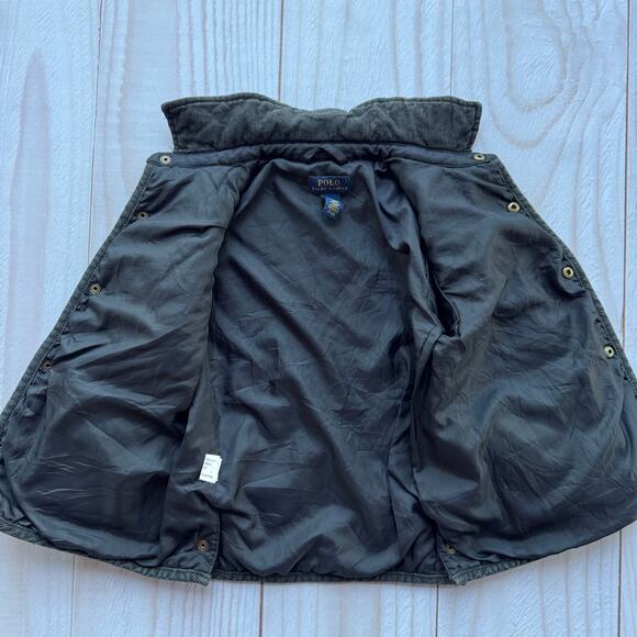 Polo Ralph Lauren Boys Toddler 3/3T Quilted Barn Jacket Corduroy Trim Black - Picture 7 of 8